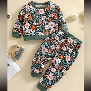 Baby Floral Pattern 2- Piece Matching Set